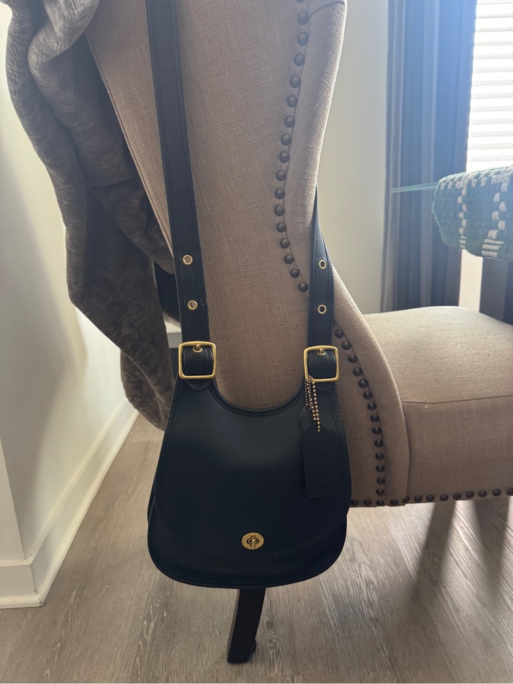 Coach Black Leather Berkley Shoulder Bag with Gold Hardware - Picture 7 of 8